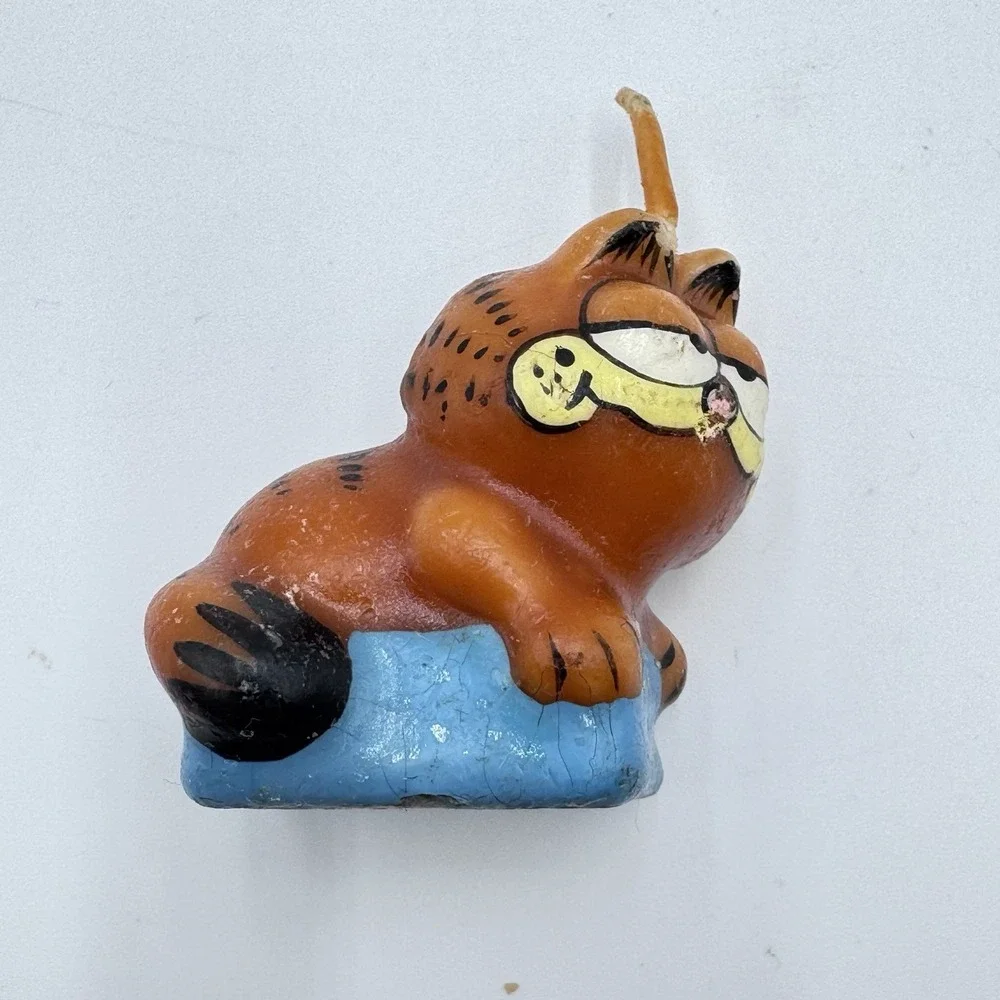 VTG New Garfield Cat Wax Candle Figurine 1981 2.5
